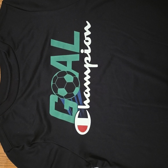 CHAMPION BRAND SIGNATURE BOYS BLACK SHORT SLEEVE SOCCER TEE-SHIRT SIZE LARGE - Picture 4 of 13